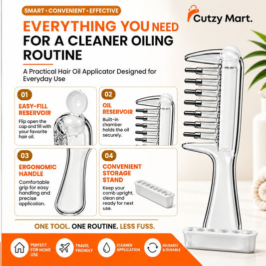 2-in-1 Hair Oil Dispenser Comb | Scalp Oil Applicator