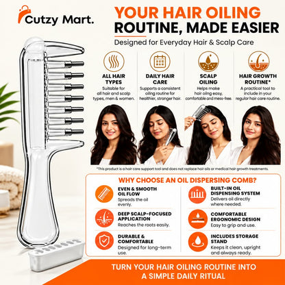 2-in-1 Hair Oil Dispenser Comb | Scalp Oil Applicator
