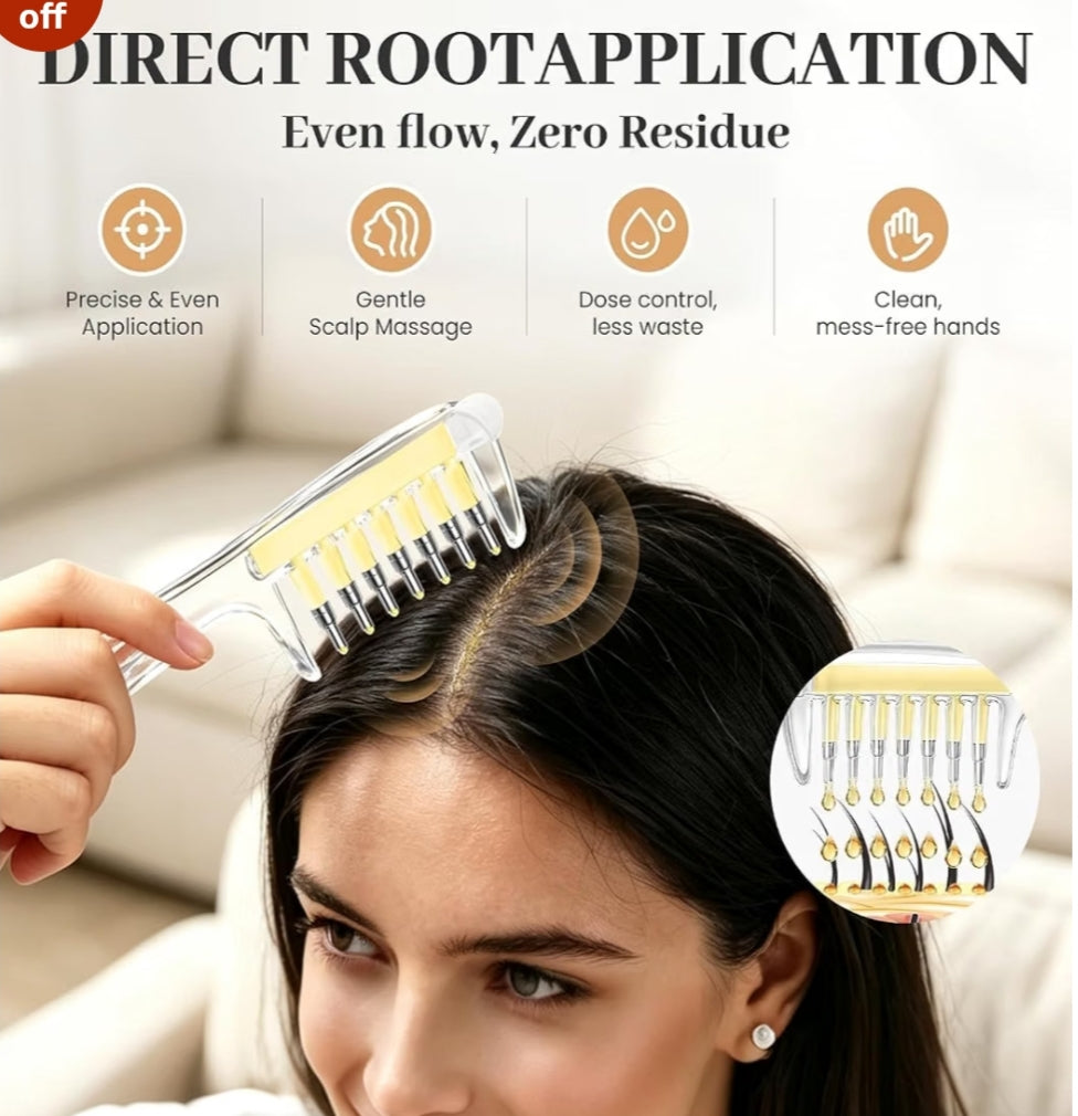 2-in-1 Hair Oil Dispenser Comb | Scalp Oil Applicator