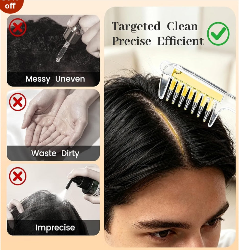 2-in-1 Hair Oil Dispenser Comb | Scalp Oil Applicator