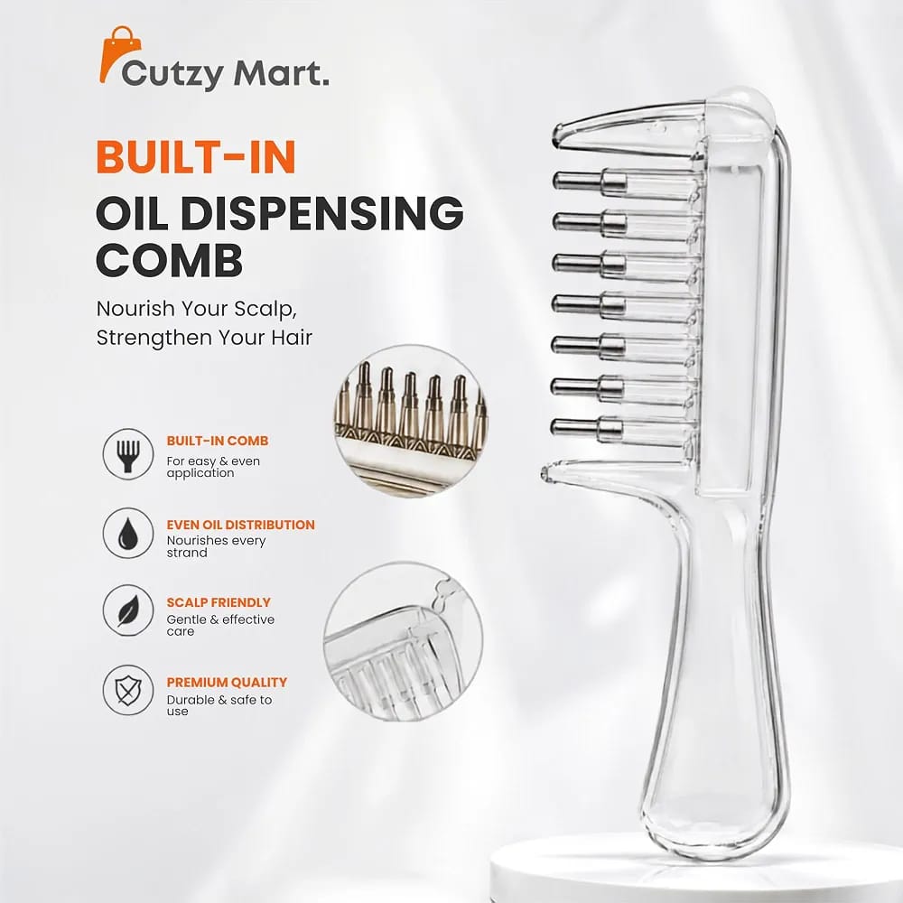 2-in-1 Hair Oil Dispenser Comb | Scalp Oil Applicator