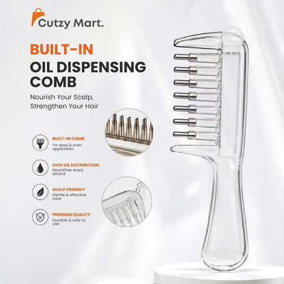 2-in-1 Hair Oil Dispenser Comb | Scalp Oil Applicator