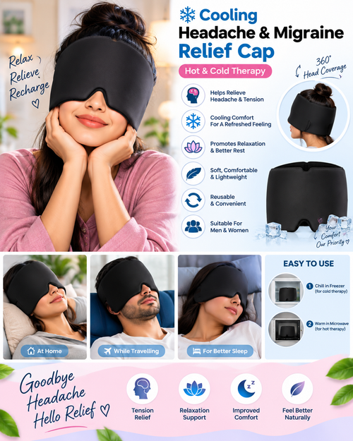 Cooling Headache & Migraine Relief Cap – Hot & Cold Therapy